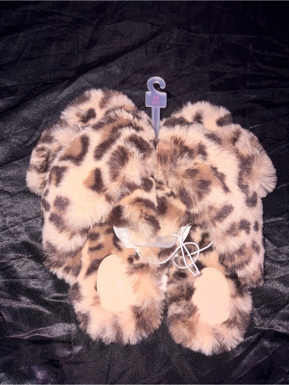 Auden Faux Fur Leopard-Print Slippers - Beige Brown